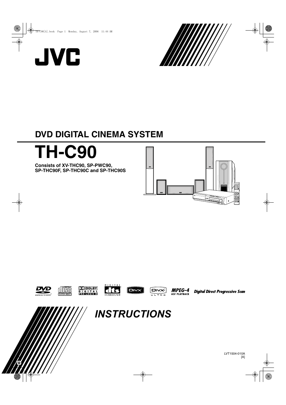 Th-c90 a, Th-c90, Instructions | Dvd digital cinema system | JVC TH-C90 User Manual | Page 51 / 138