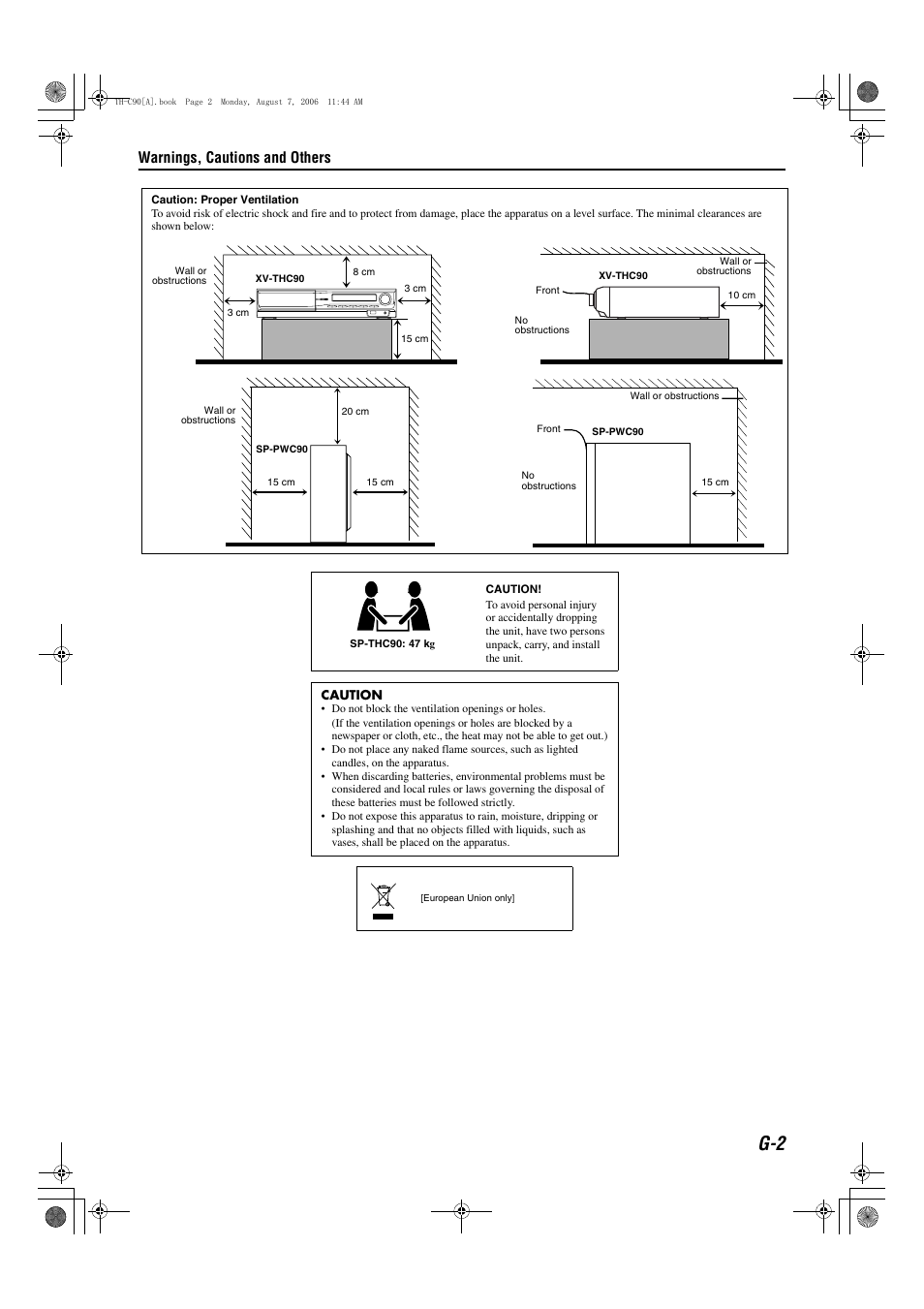 Warnings, cautions and others | JVC TH-C90 User Manual | Page 53 / 138