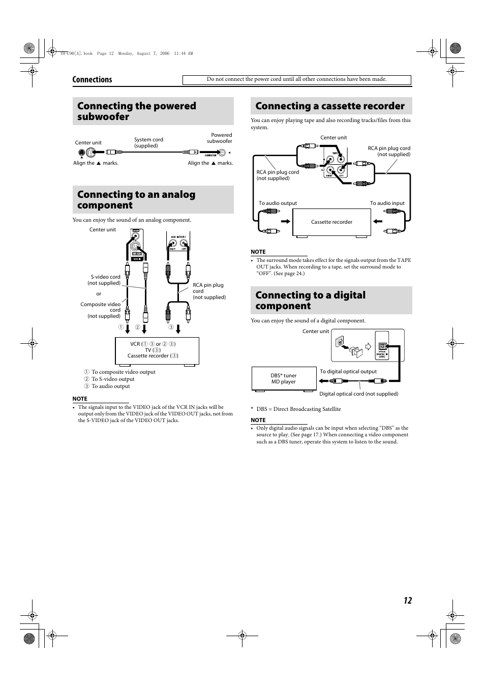 Connections | JVC TH-C90 User Manual | Page 65 / 138