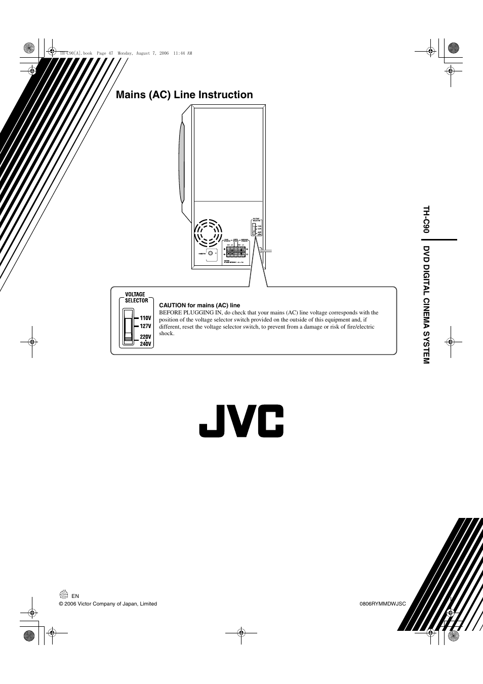 Mains (ac) line instruction | JVC TH-C90 User Manual | Page 94 / 138