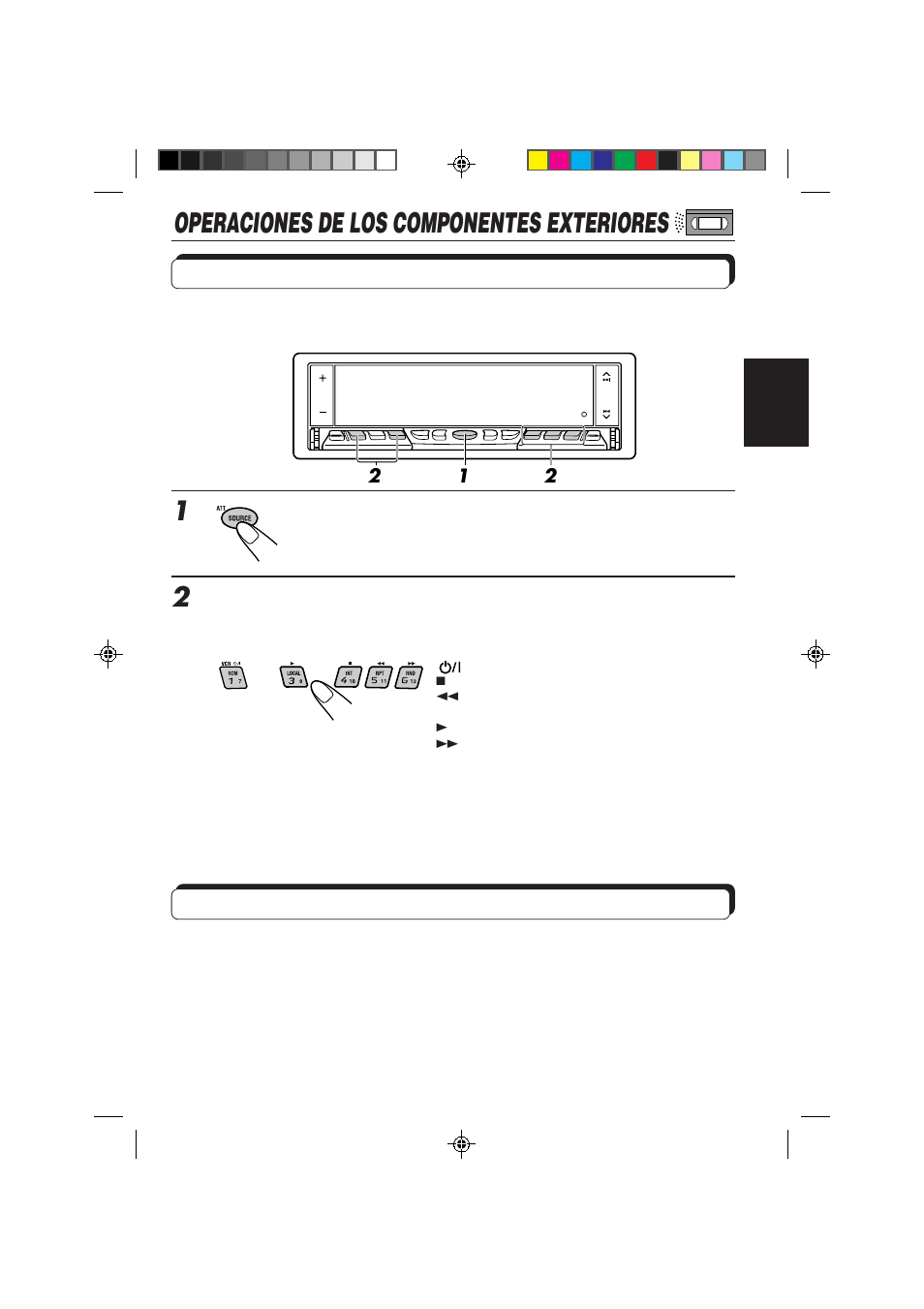 Operaciones de los componentes exteriores, Reproducción de un componente exterior, Uso de un subwoofer | JVC KD-LX50 User Manual | Page 113 / 182
