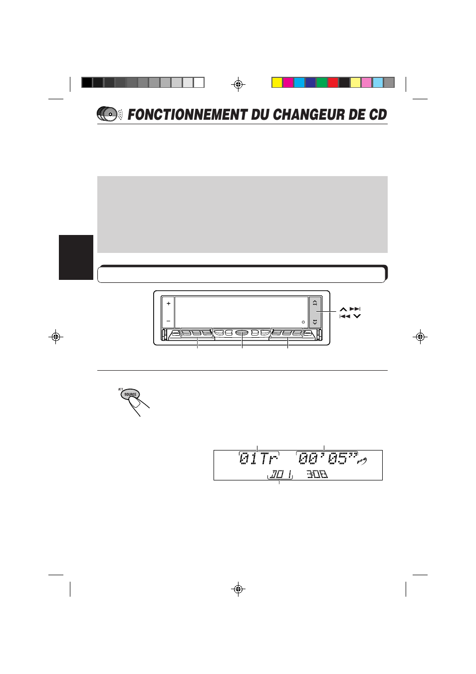 Fonctionnement du changeur de cd, Lecture de cd, Choisissez le changeur automatique de cd | JVC KD-LX50 User Manual | Page 174 / 182