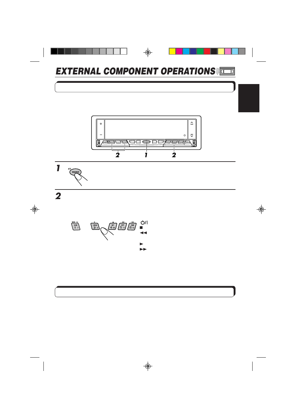 External component operations, Playing an external component, Using a subwoofer | JVC KD-LX50 User Manual | Page 53 / 182