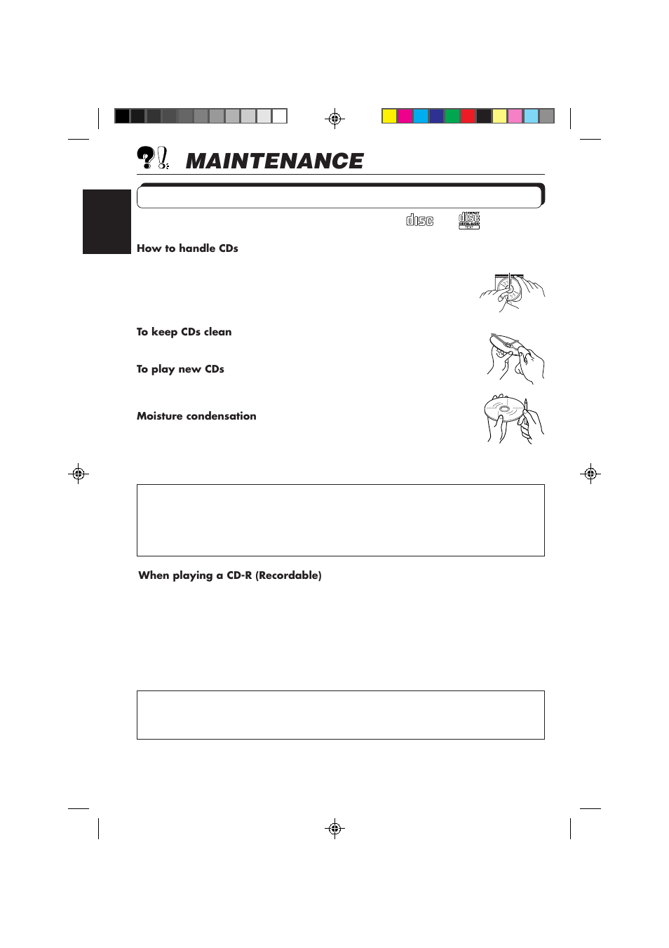 Maintenance, Handling cds | JVC KD-LX50 User Manual | Page 58 / 182
