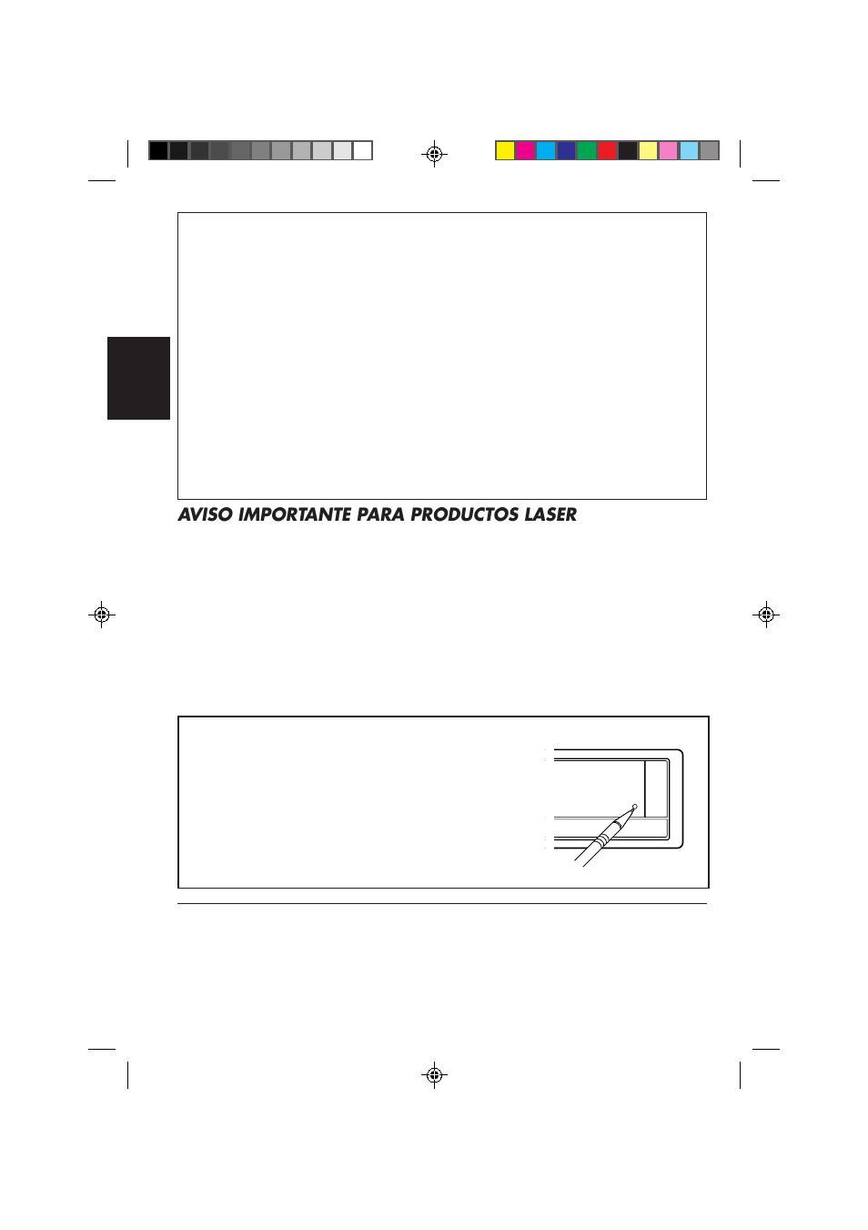Cómo reposicionar su unidad, Aviso importante para productos laser | JVC KD-LX50 User Manual | Page 62 / 182