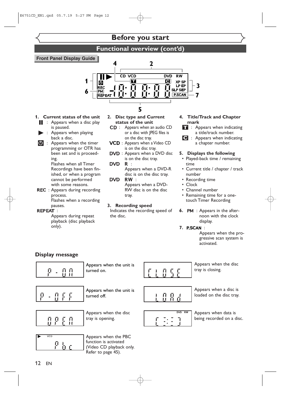 Before you start | JVC DR-M70SU User Manual | Page 12 / 88