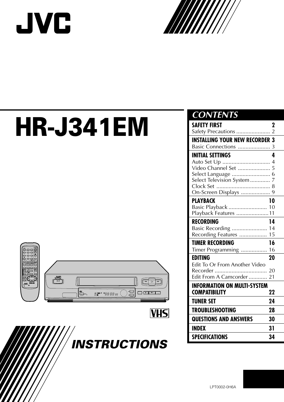 JVC HR-J341EM User Manual | 36 pages