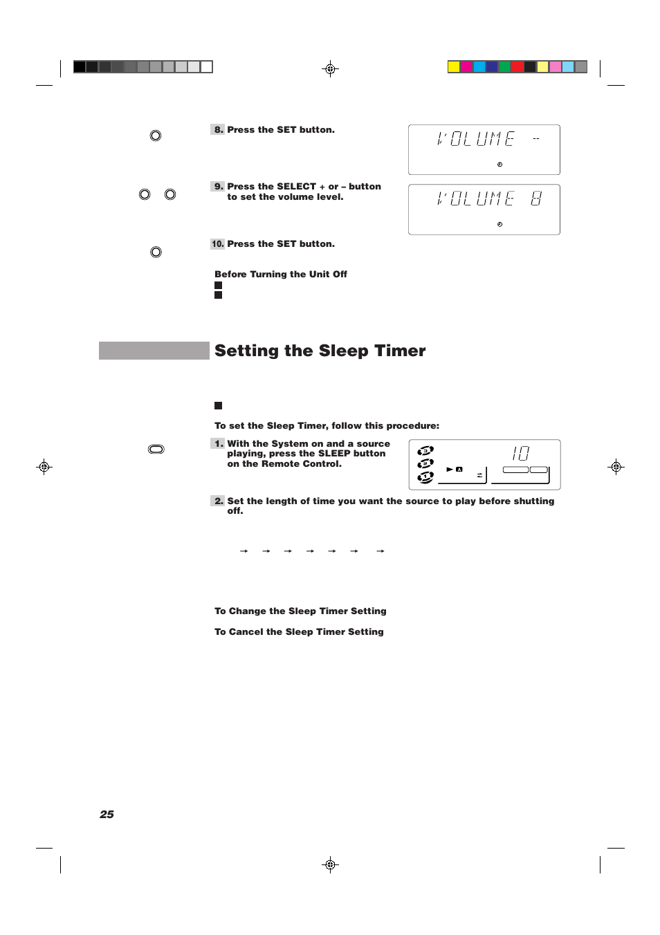 Setting the sleep timer | JVC CA-MXJ10 User Manual | Page 28 / 32