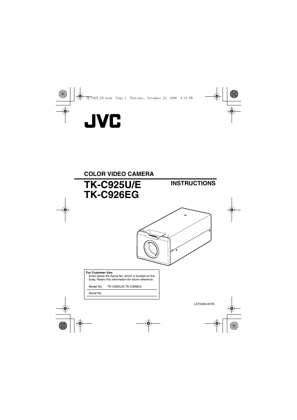 JVC TK-C926EG User Manual | 60 pages