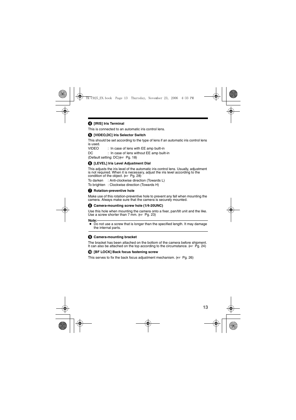 JVC TK-C926EG User Manual | Page 13 / 60