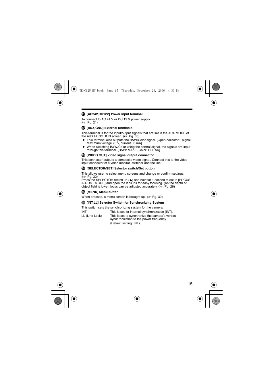 JVC TK-C926EG User Manual | Page 15 / 60