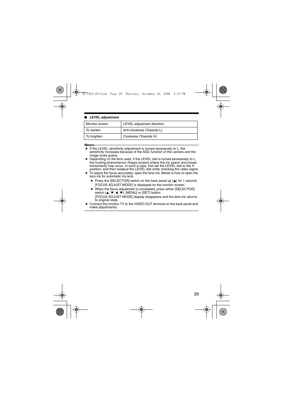 JVC TK-C926EG User Manual | Page 29 / 60