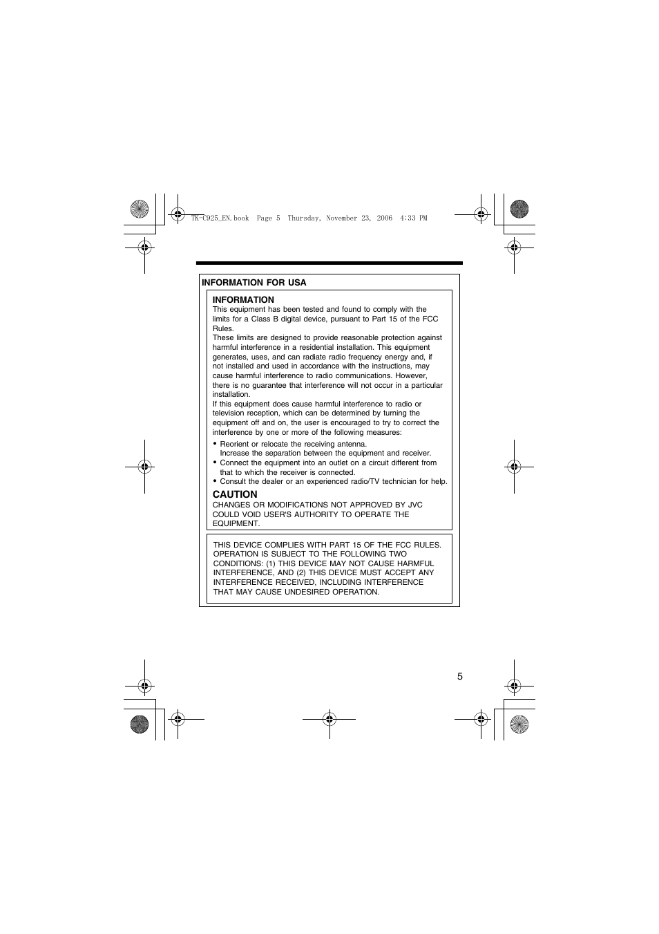 JVC TK-C926EG User Manual | Page 5 / 60