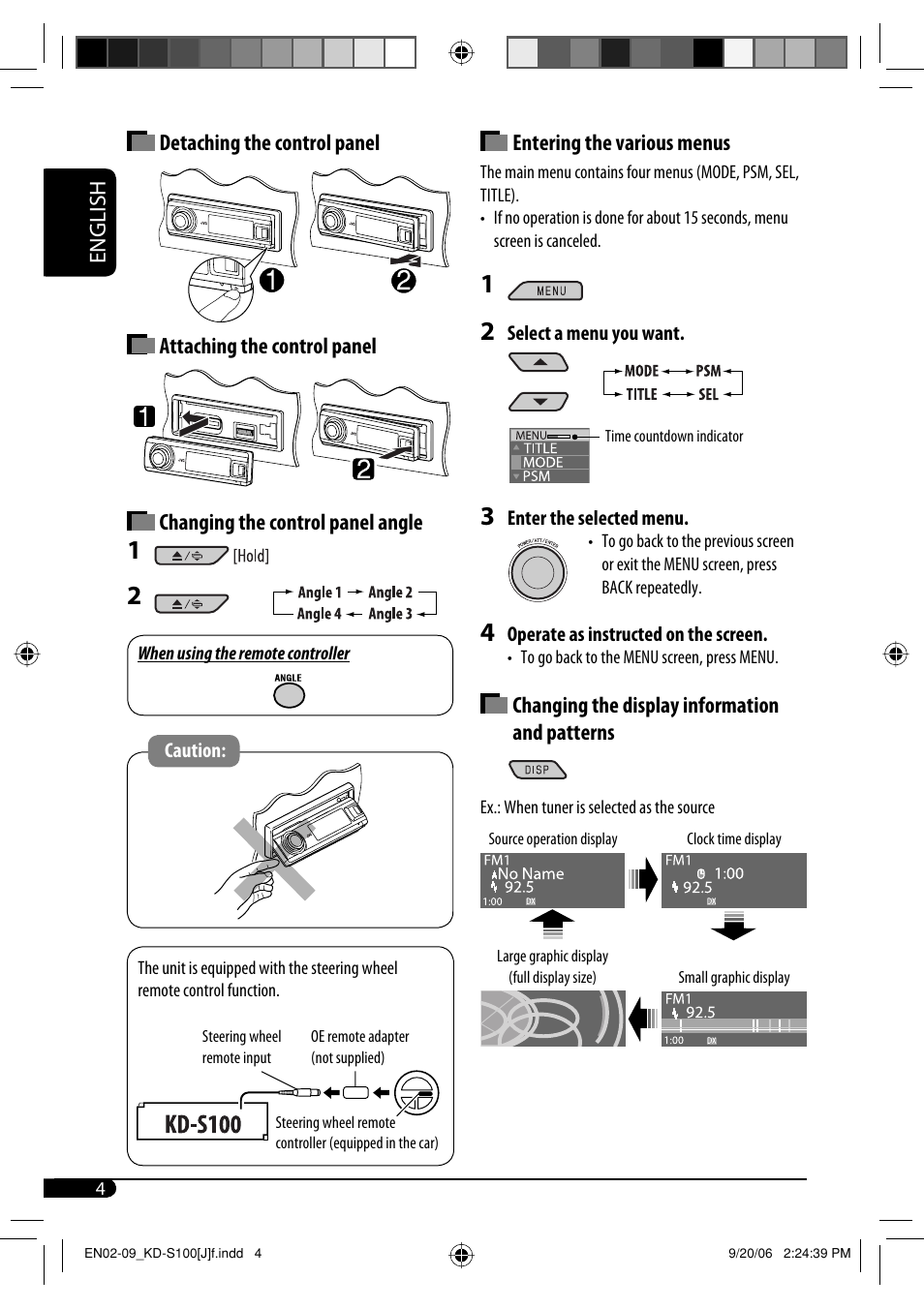 JVC KD-S100 User Manual | Page 4 / 36