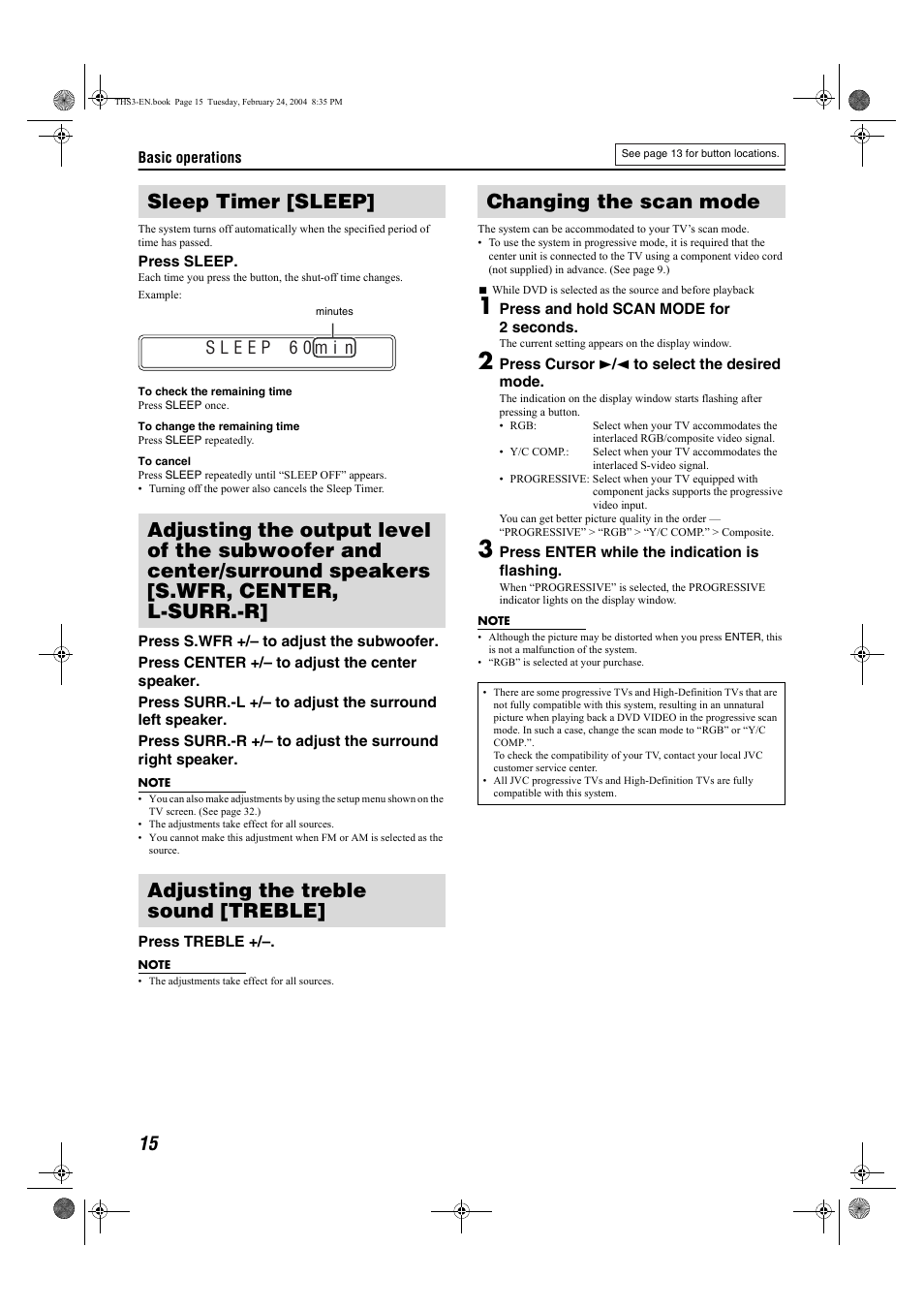 Changing the scan mode | JVC XV-THS3 User Manual | Page 18 / 44