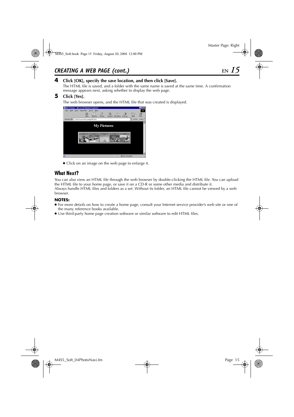 Creating a web page (cont.) | JVC LYT1361-001A User Manual | Page 15 / 23