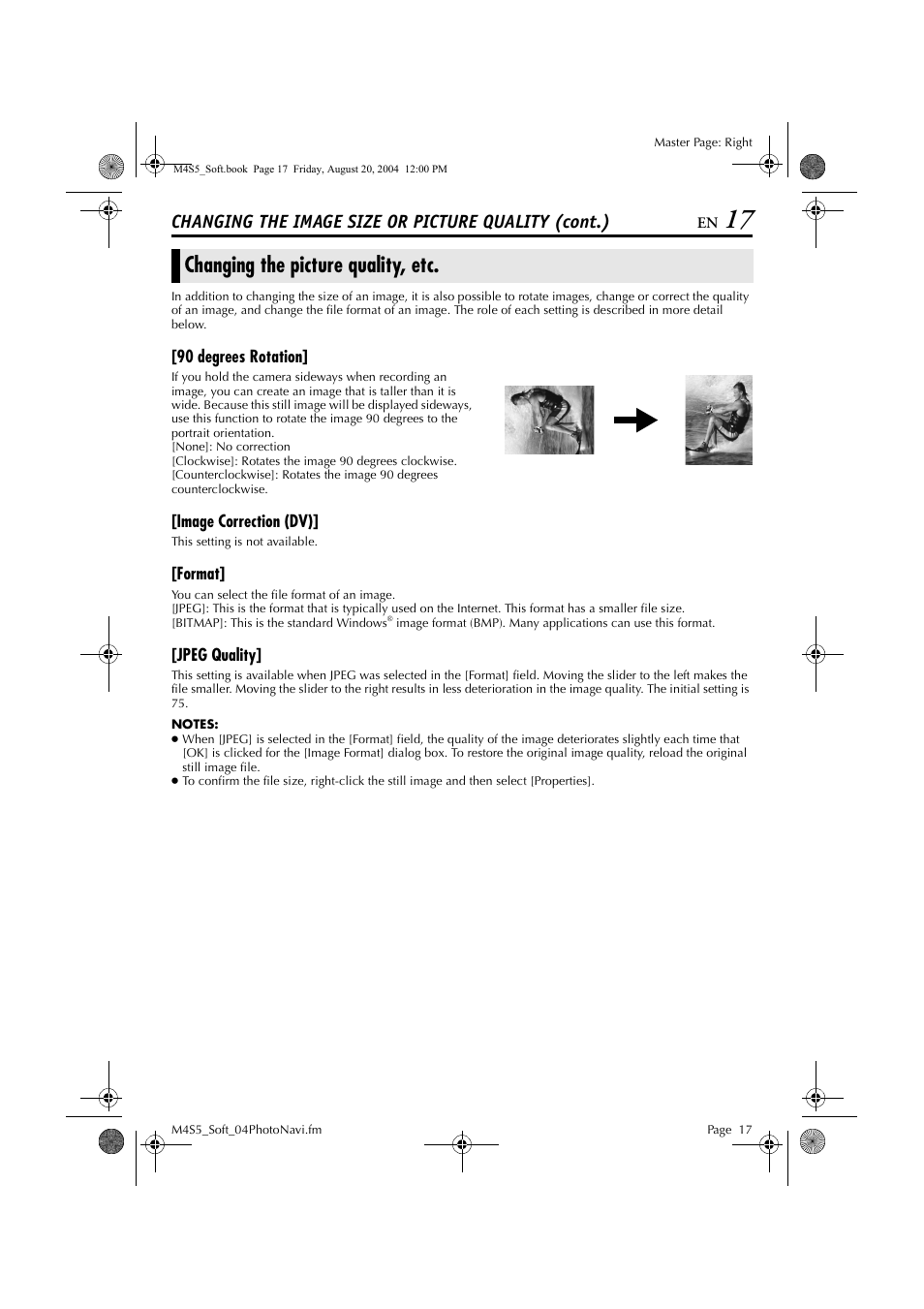 Changing the picture quality, etc, Changing the image size or picture quality (cont.) | JVC LYT1361-001A User Manual | Page 17 / 23