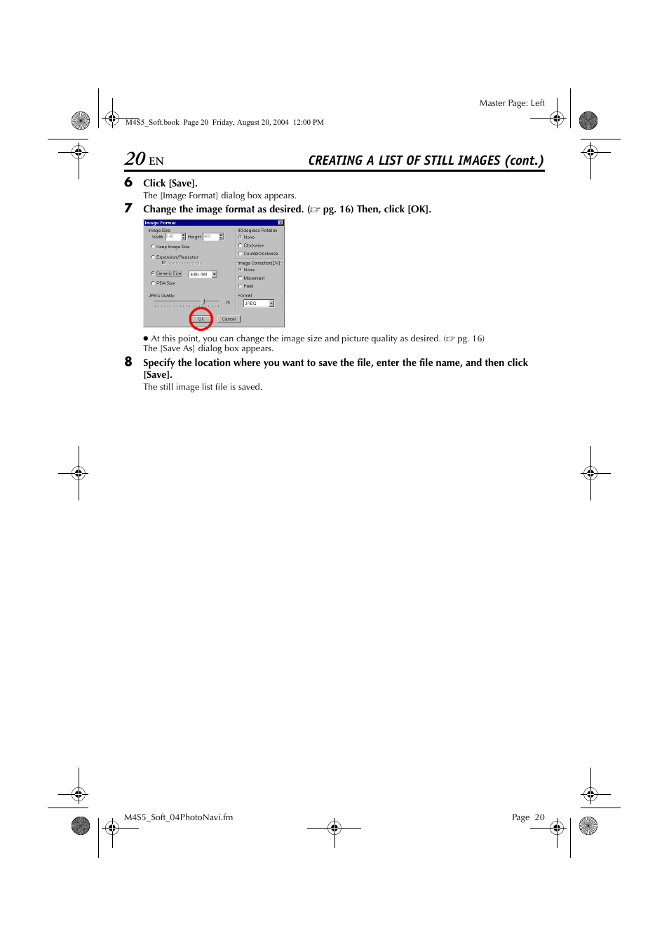 Creating a list of still images (cont.) | JVC LYT1361-001A User Manual | Page 20 / 23