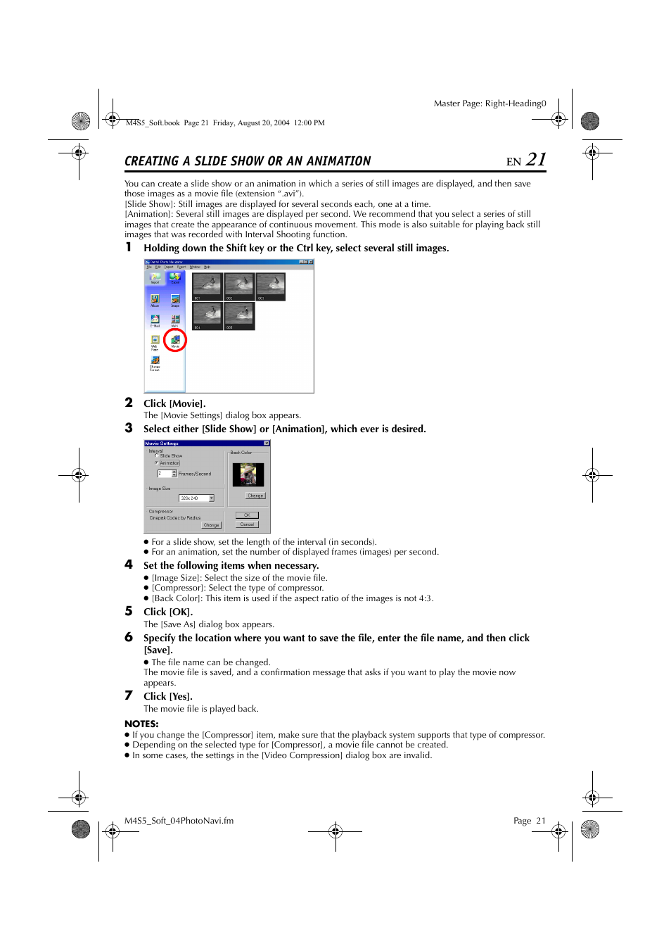 Creating a slide show or an animation | JVC LYT1361-001A User Manual | Page 21 / 23