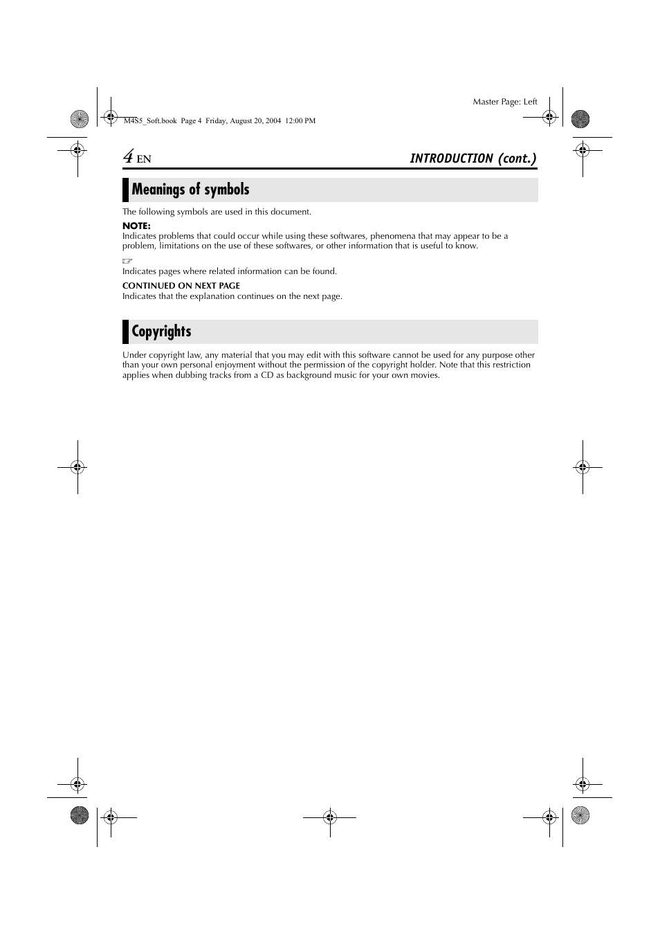 Meanings of symbols, Copyrights, Meanings of symbols copyrights | JVC LYT1361-001A User Manual | Page 4 / 23