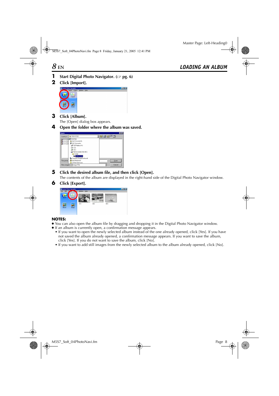 Loading an album | JVC LYT1361-001A User Manual | Page 8 / 23