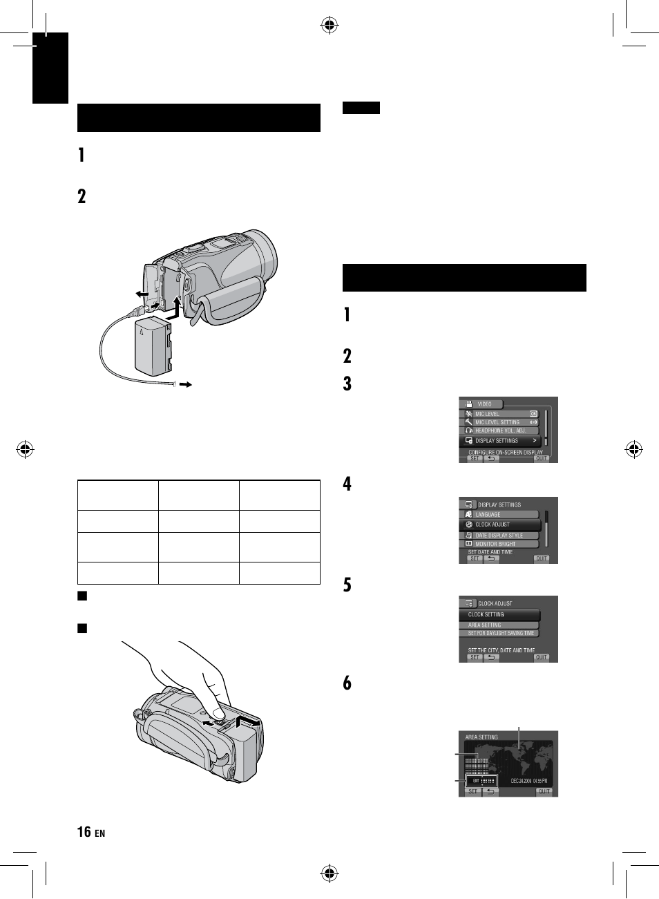 Necessary settings before use | JVC Everio GZ-HM1 User Manual | Page 16 / 44