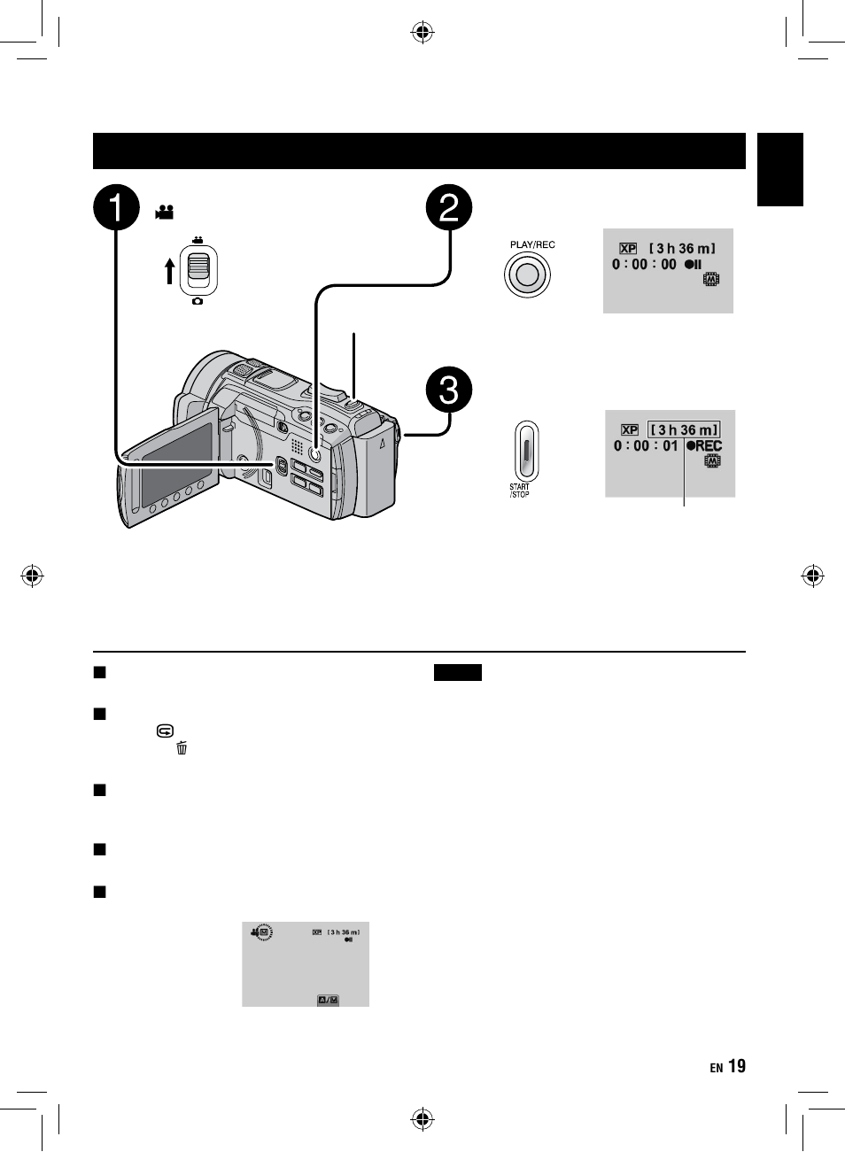Recording/playback, Recording files, Video recording | Recording files video recording | JVC Everio GZ-HM1 User Manual | Page 19 / 44