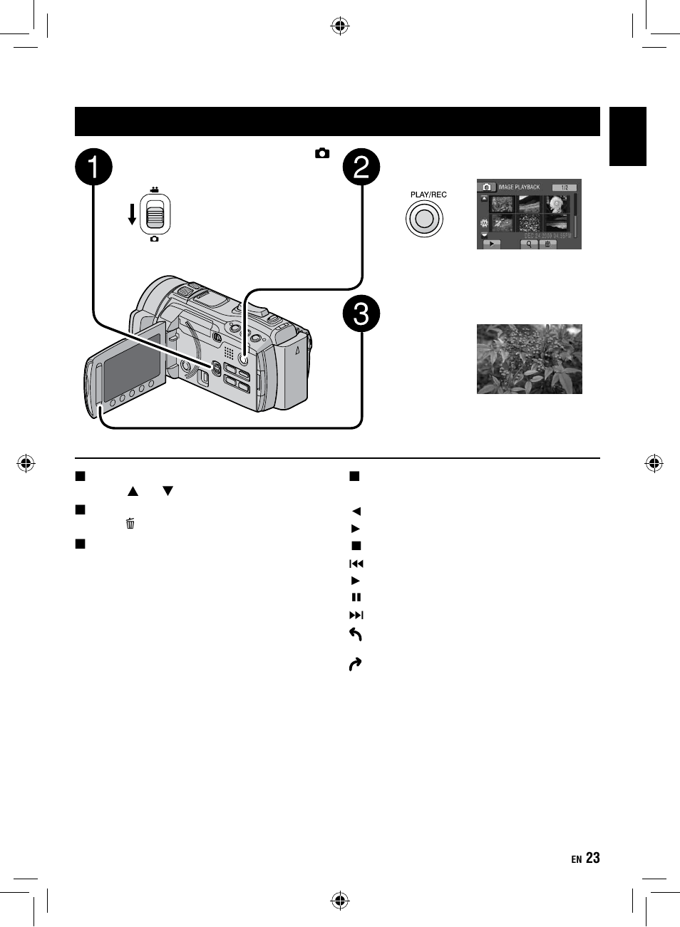 Still image playback | JVC Everio GZ-HM1 User Manual | Page 23 / 44