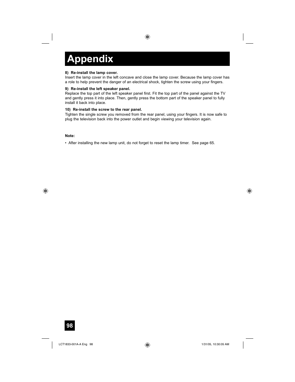 Appendix | JVC HD-61Z886 User Manual | Page 98 / 104