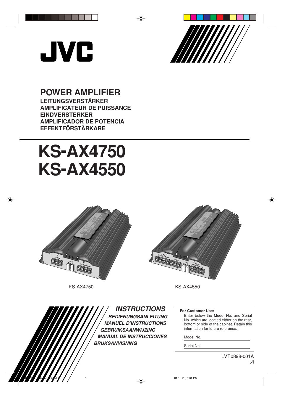 JVC KS-AX4550 User Manual | 20 pages