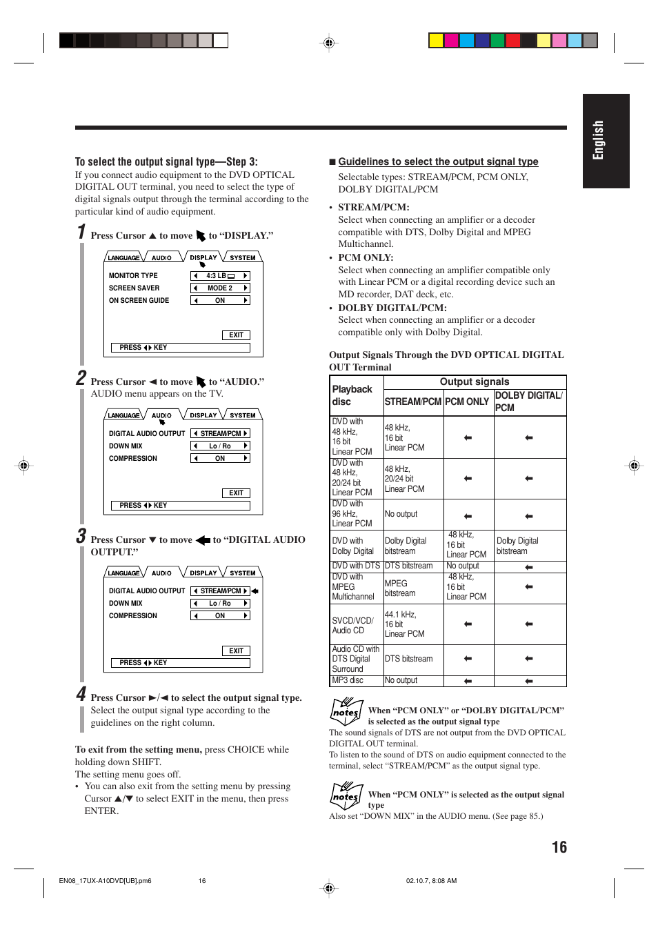 English | JVC UX-A10DVD User Manual | Page 19 / 106
