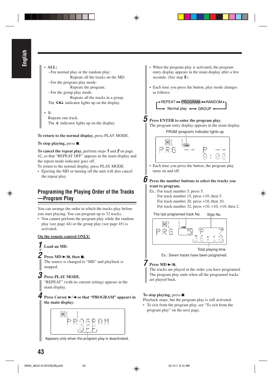 English | JVC UX-A10DVD User Manual | Page 46 / 106