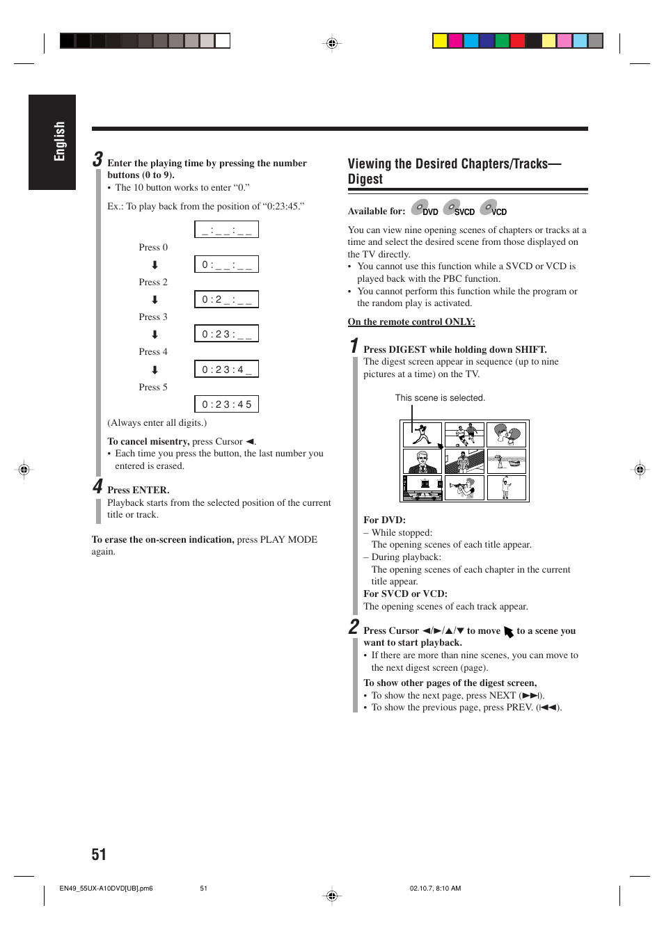 JVC UX-A10DVD User Manual | Page 54 / 106