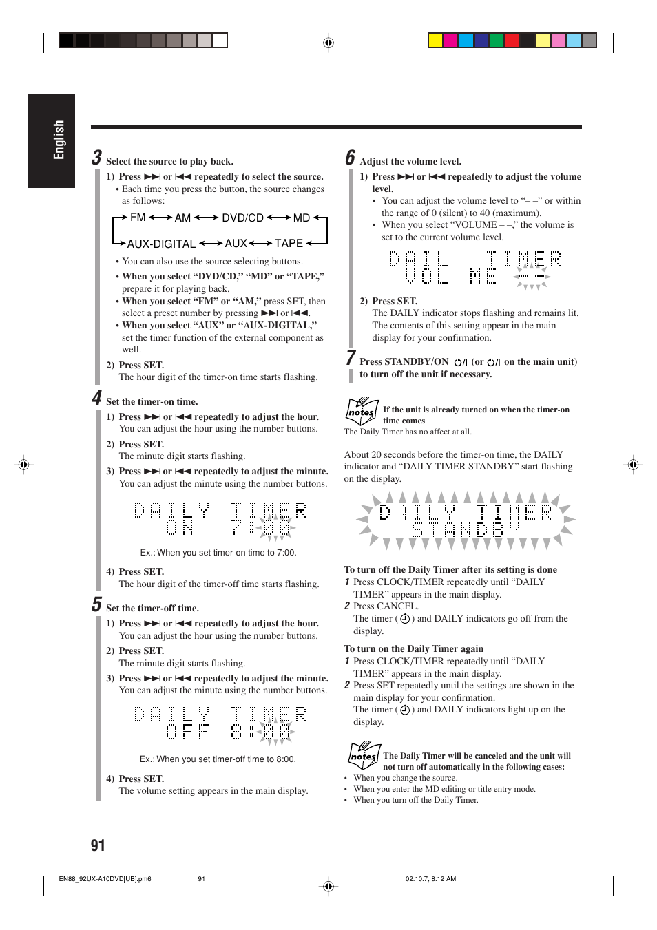 English | JVC UX-A10DVD User Manual | Page 94 / 106