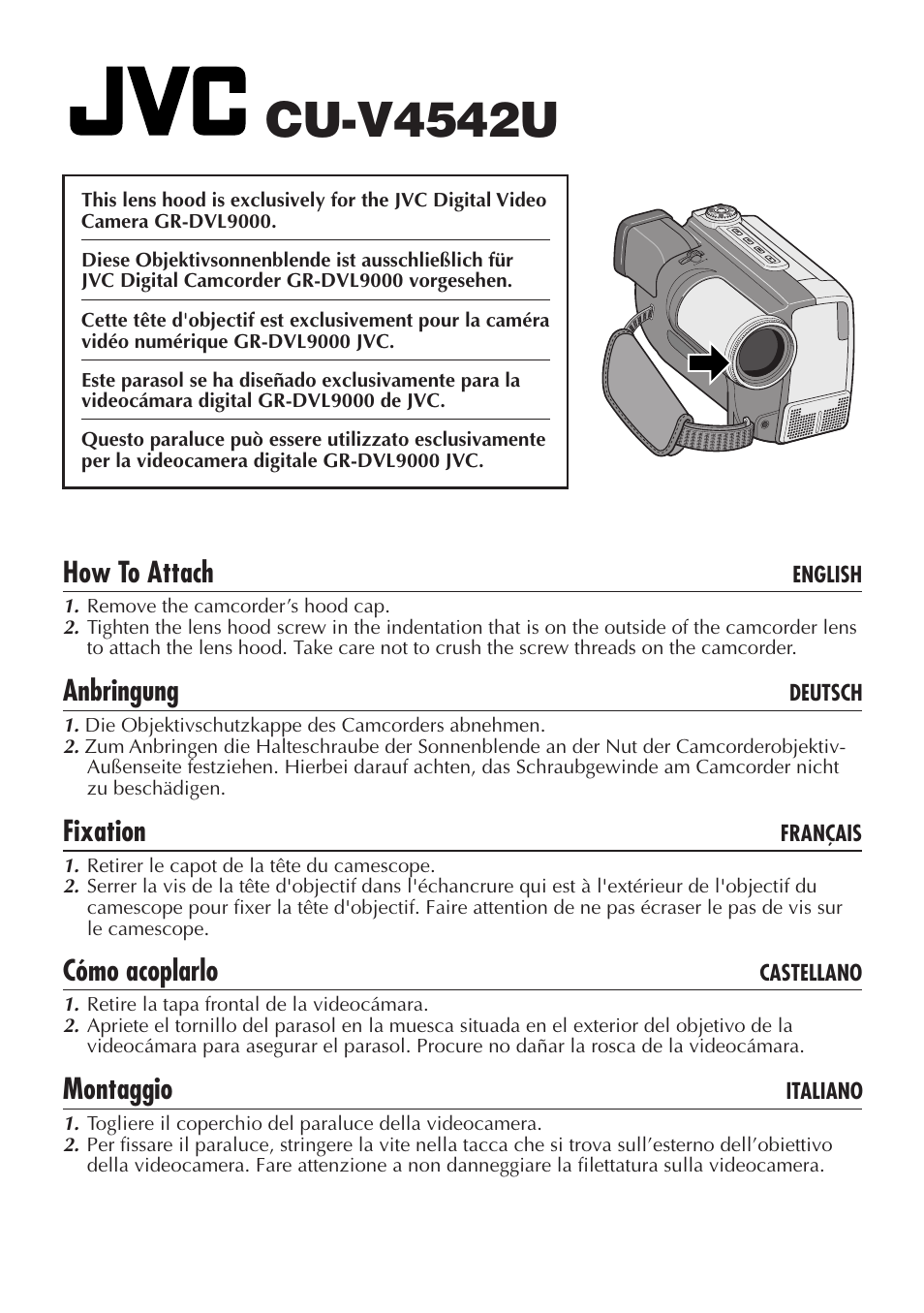 JVC CU-V4542U User Manual | 1 page