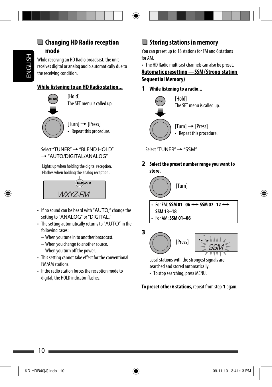 Changing hd radio reception mode | JVC LVT2088-001B User Manual | Page 10 / 100