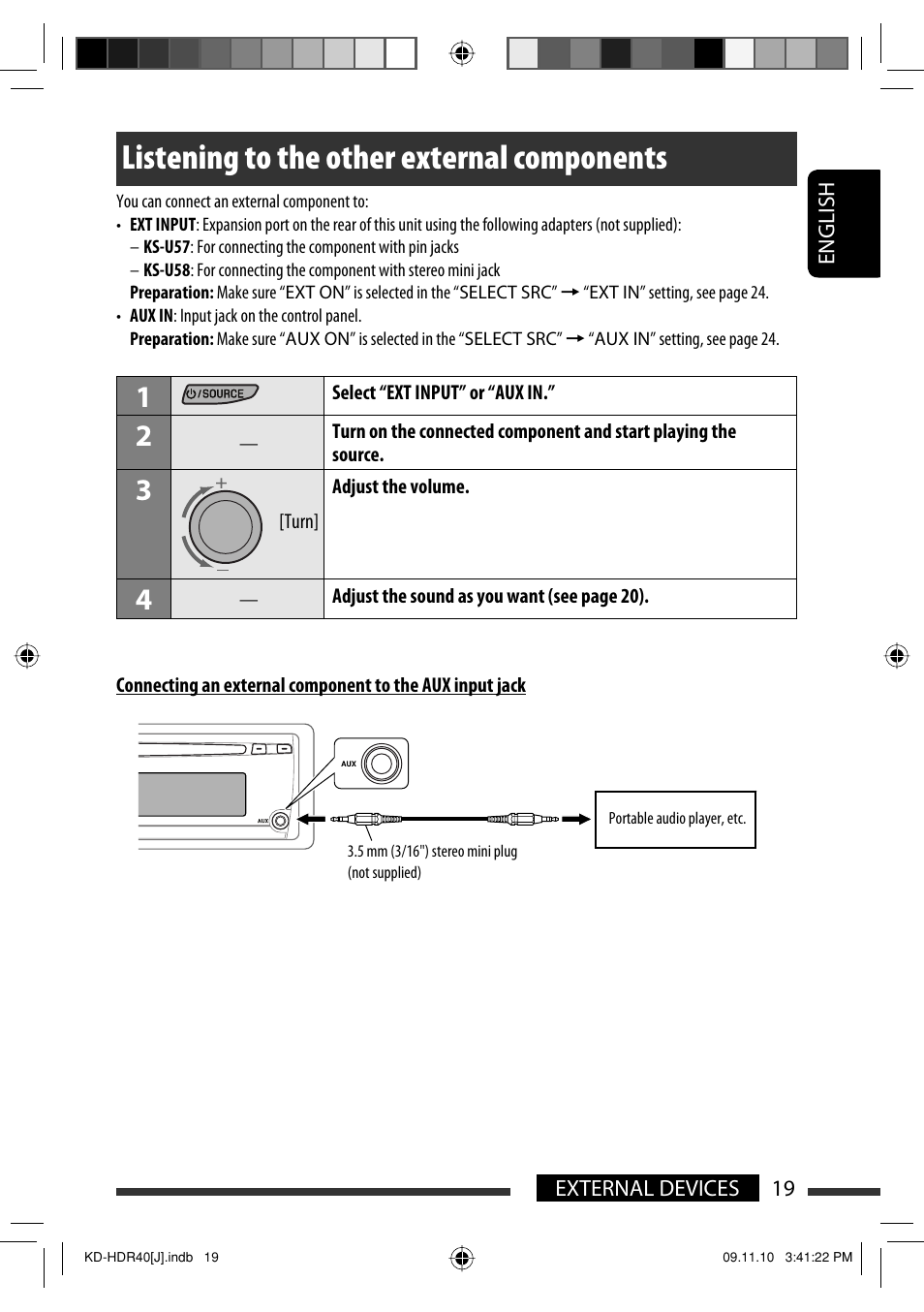 Listening to the other external components | JVC LVT2088-001B User Manual | Page 19 / 100