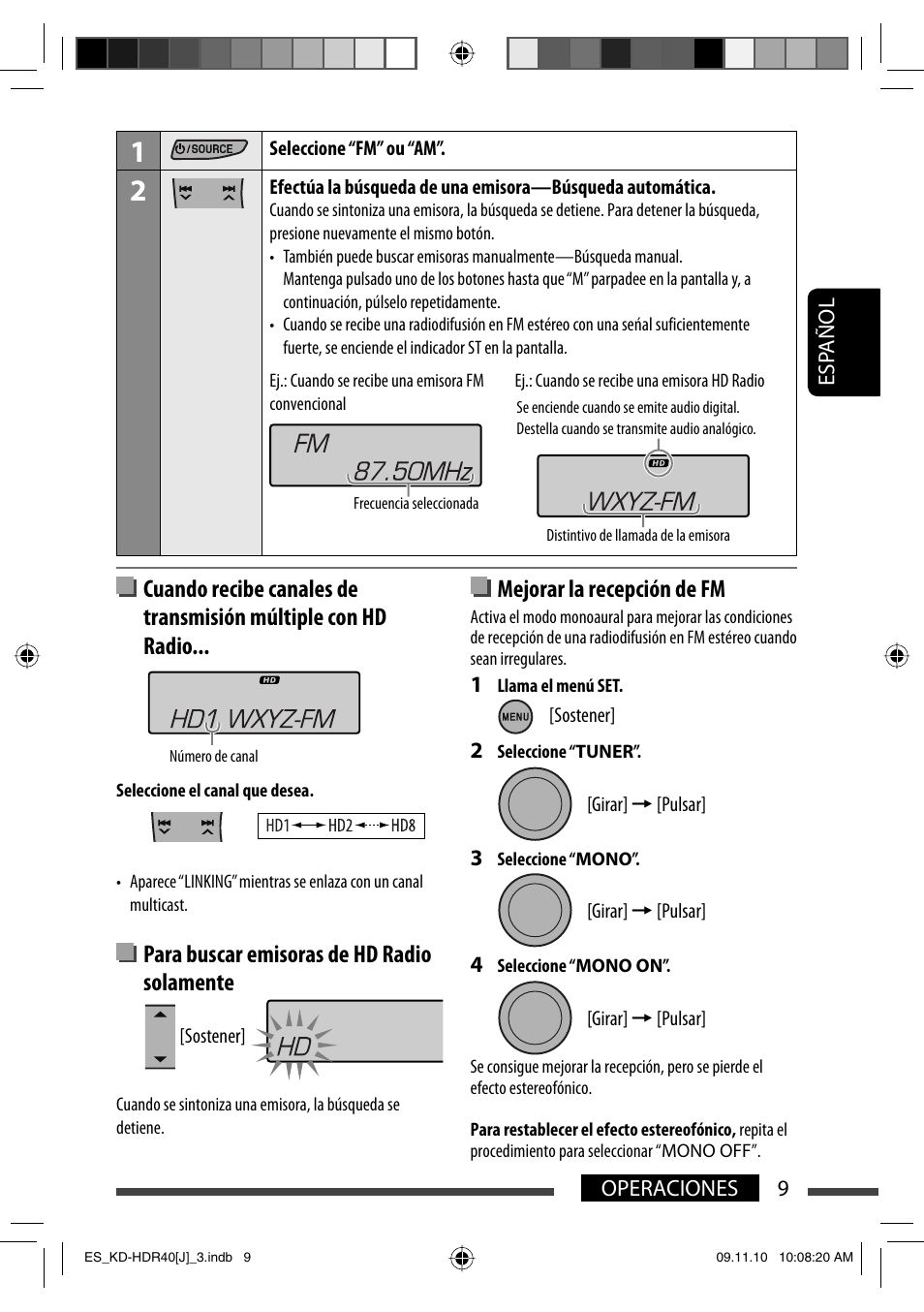 Para buscar emisoras de hd radio solamente, Mejorar la recepción de fm | JVC LVT2088-001B User Manual | Page 41 / 100