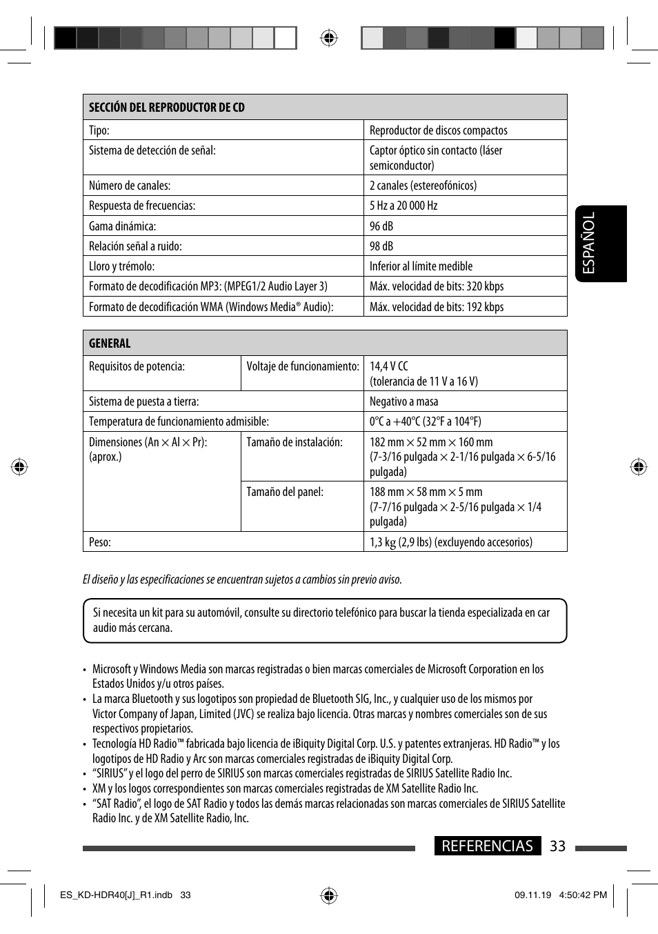 33 referencias esp añol | JVC LVT2088-001B User Manual | Page 65 / 100