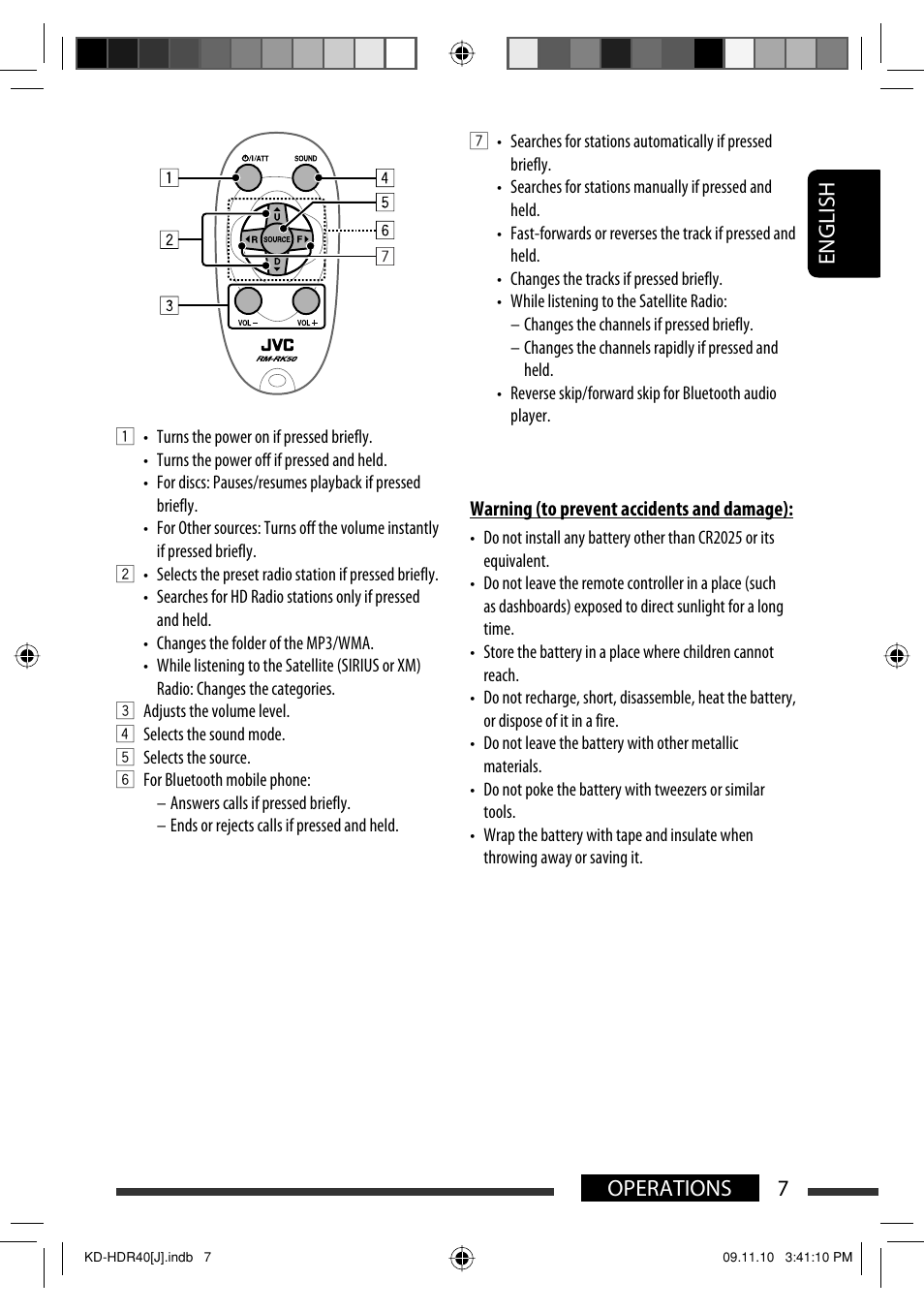 English 7 operations | JVC LVT2088-001B User Manual | Page 7 / 100