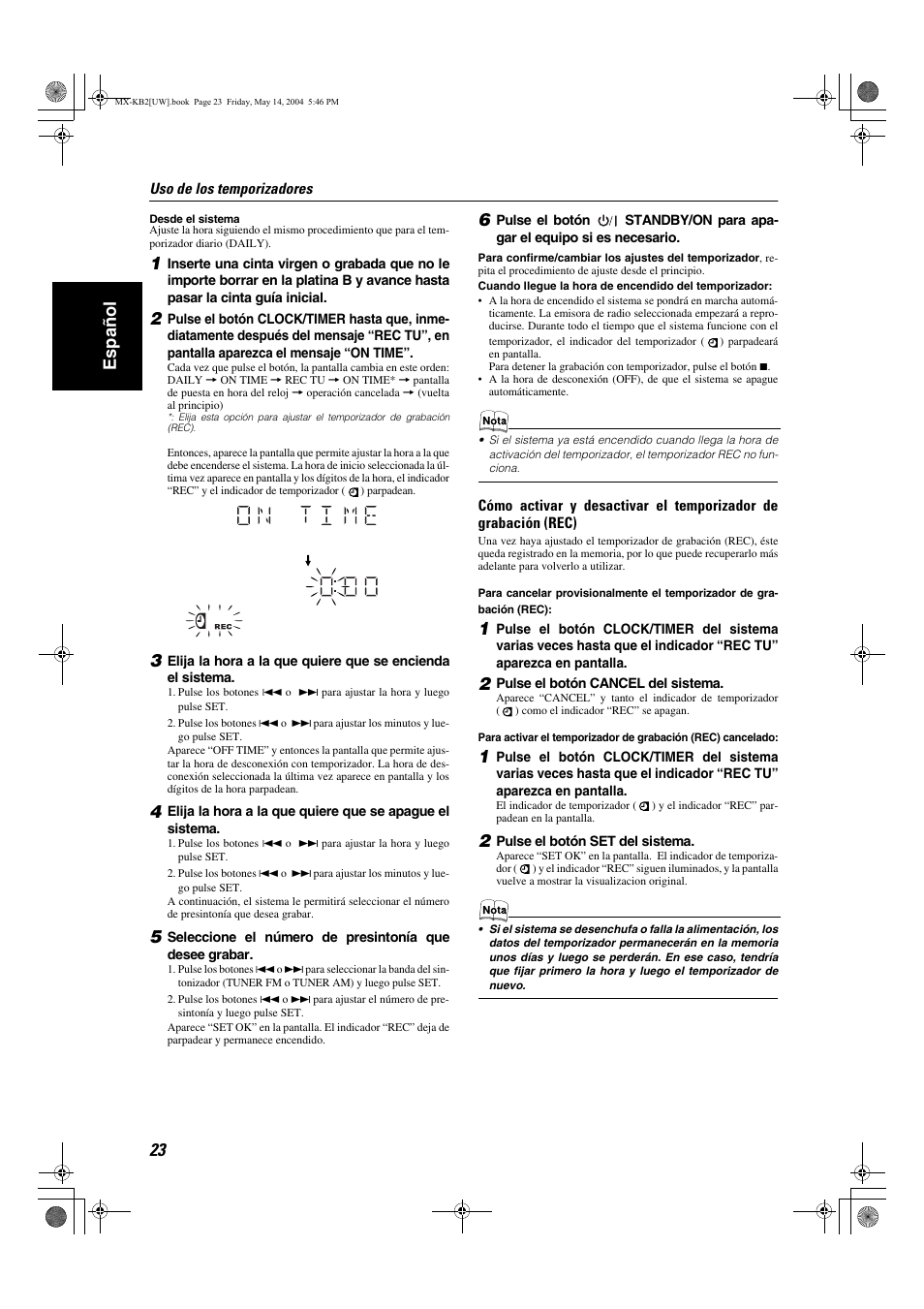 Español | JVC MX-KB1 MX-KB2 User Manual | Page 52 / 82