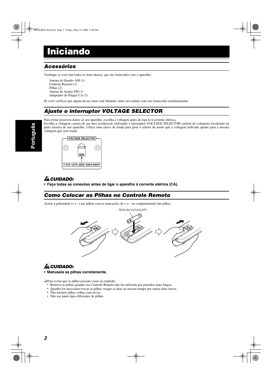 Iniciando | JVC MX-KB1 MX-KB2 User Manual | Page 58 / 82