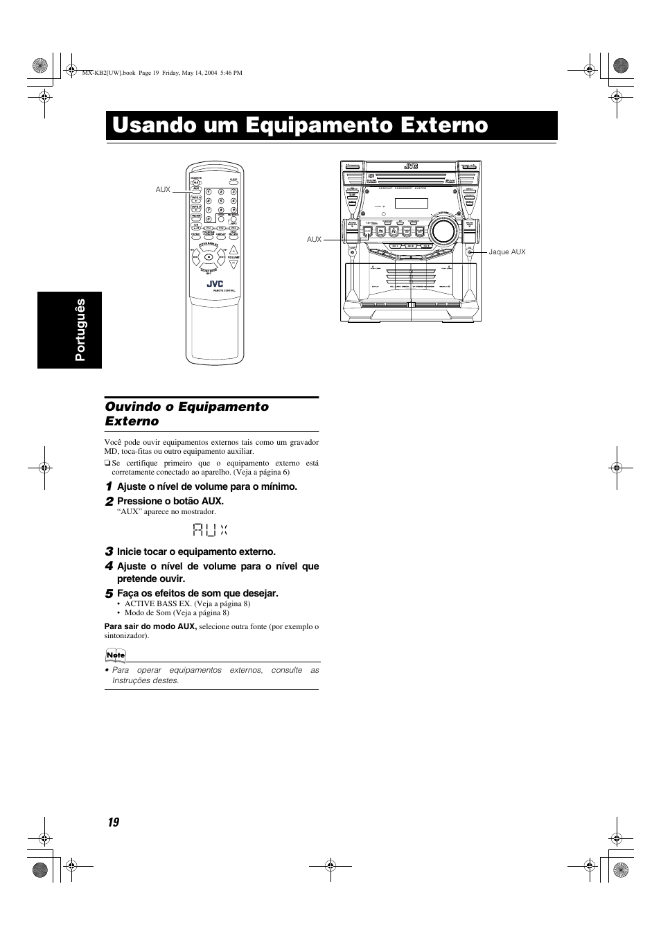 Usando um equipamento externo | JVC MX-KB1 MX-KB2 User Manual | Page 74 / 82