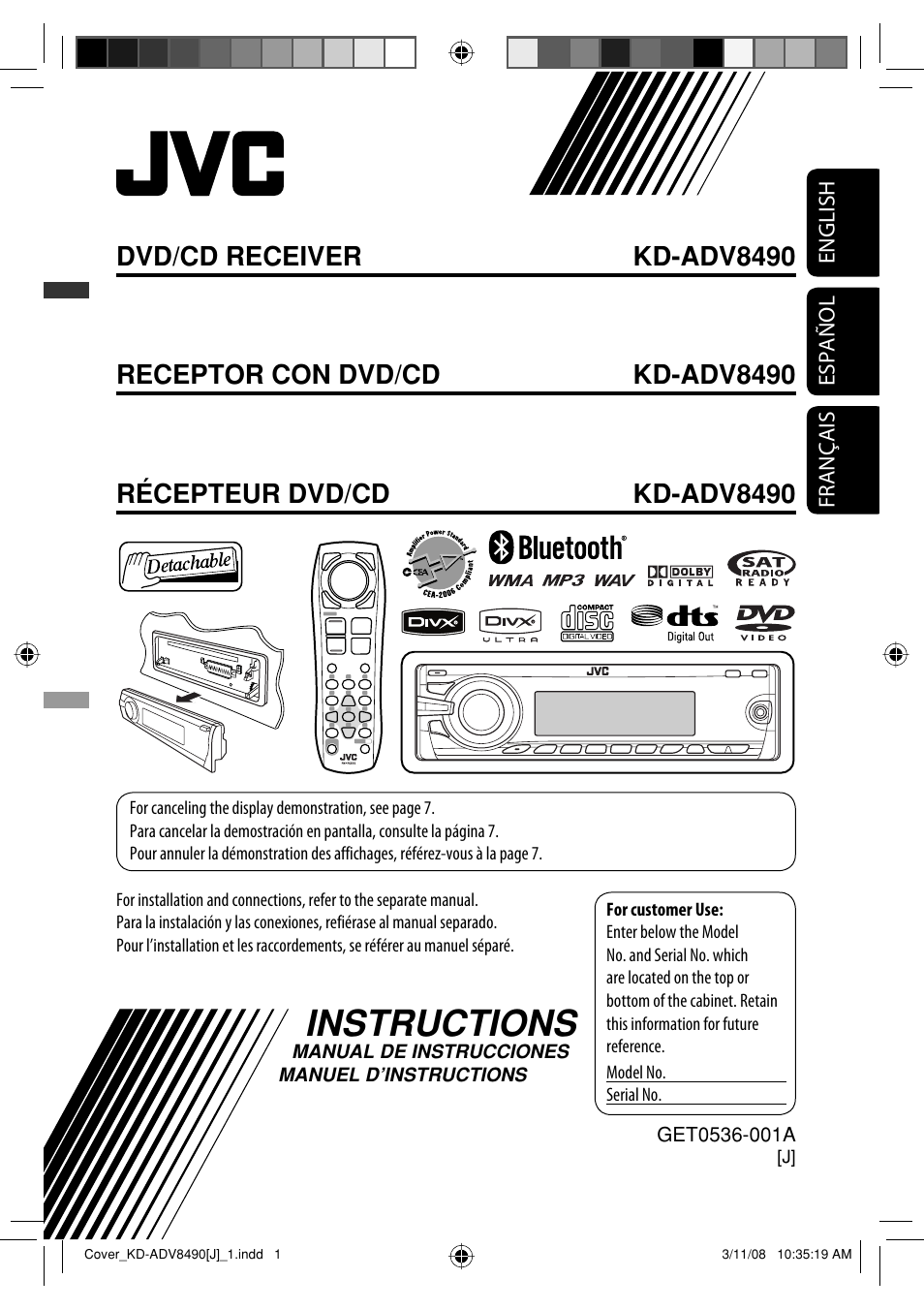 JVC KD-ADV8490 User Manual | 201 pages