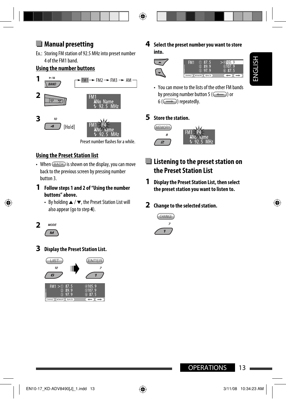 Manual presetting | JVC KD-ADV8490 User Manual | Page 13 / 201
