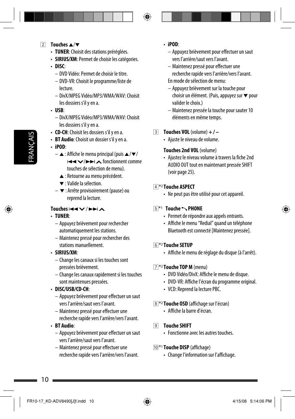 10 français | JVC KD-ADV8490 User Manual | Page 142 / 201