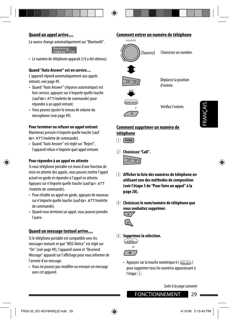 29 fonctionnement français | JVC KD-ADV8490 User Manual | Page 161 / 201