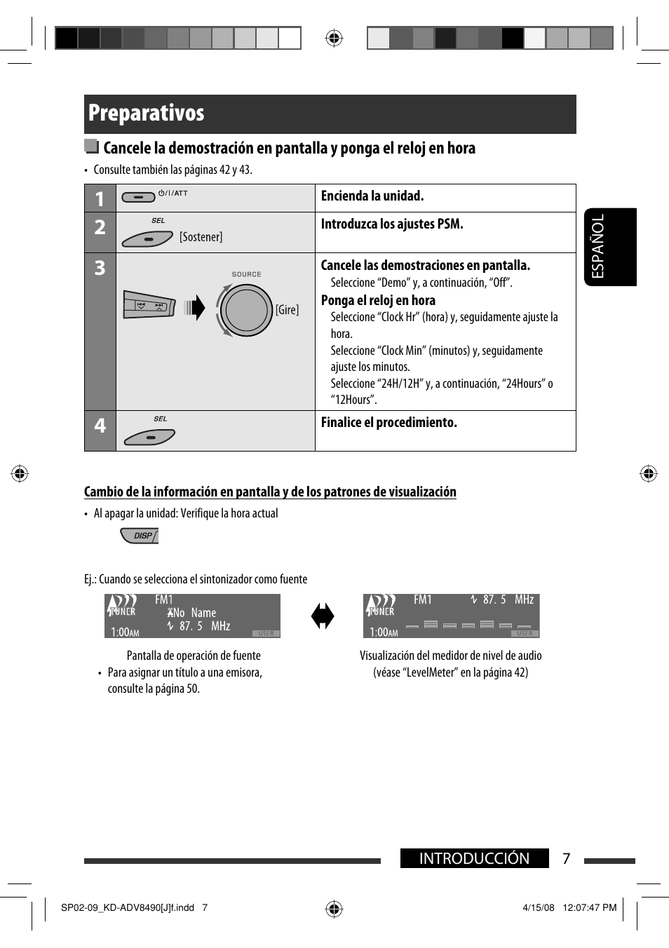 Preparativos | JVC KD-ADV8490 User Manual | Page 73 / 201