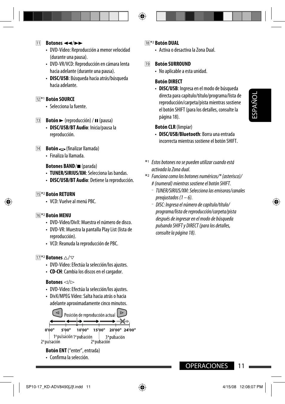 11 operaciones español | JVC KD-ADV8490 User Manual | Page 77 / 201