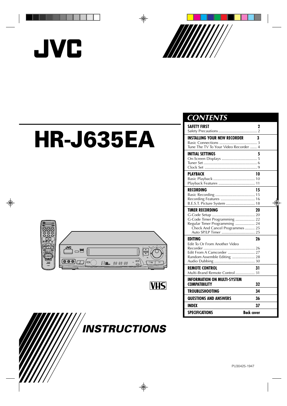 JVC HR-J635EA User Manual | 41 pages